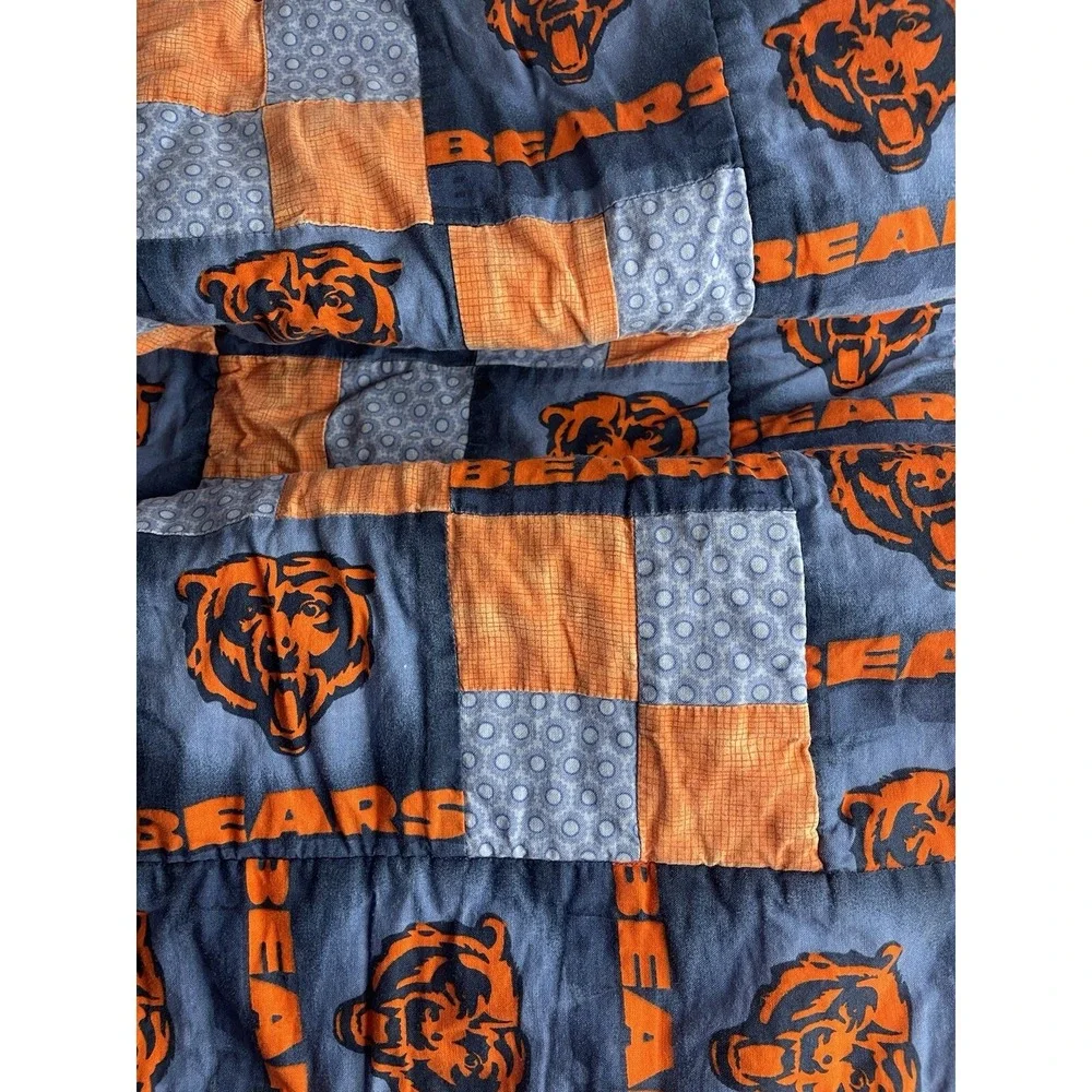 Baby Blanket Chicago Bears Cars Trucks‎ Crib Quilt Handmade 28 x 38